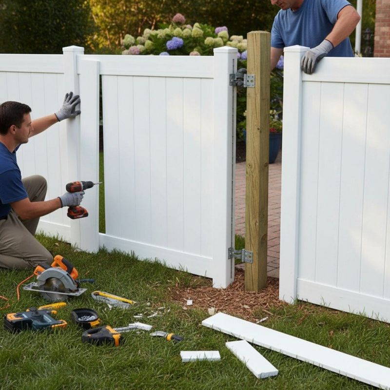 Privacy Fence Gate Repair detail
